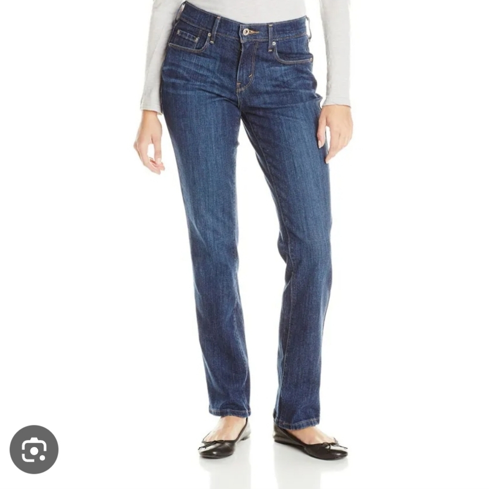Levis 505 Straight Classic Blue Denim Jeans Size 6 Non Distressed - Picture 2 of 5